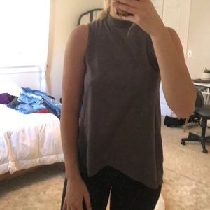 Mock neck grey tank top